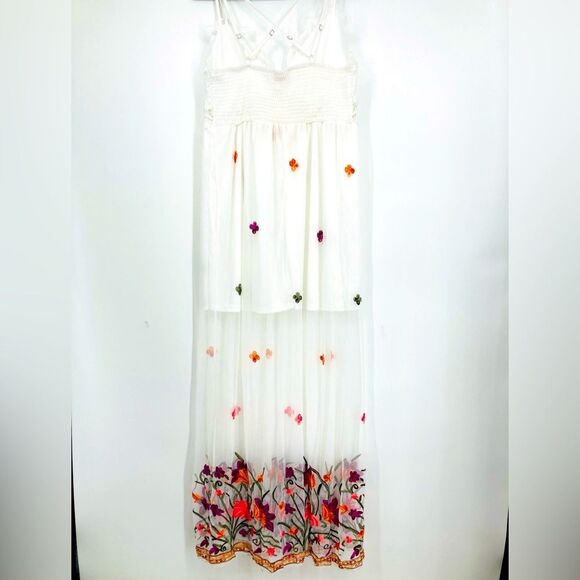 Rebellion Again White Lace Embroidered Maxi Dres XL - Picture 7 of 10